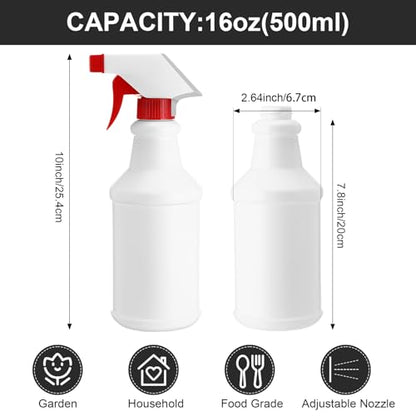 Eccliy 12 Pcs 16 Oz Plastic Spray Bottle, Adjustable Empty Reusable Sprayer for Cleaning, Planting, Water, Bathroom and Kitchen, BBQ, Commercial and Residential (New,Red) - color: Red, size: New