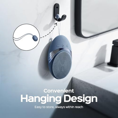 COSLUS FBS01 Facial Cleansing Brush Face Scrubber, Compact for Travel | Rechargeable, Gentle Silicone, 5 Cleansing Modes, Deep Cleaning for Men & Women, Removing Blackhead Exfoliating, Navy Blue - color: Navy Blue