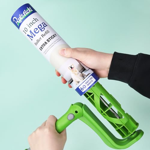 10 inch Mega Lint Roller Refills for Evercare Layers Smart Design Large Lint Rollers, 50% Stickier Refills Pack of 4, 60 Sheets per Refill, Total 240 Extra Sticky Sheets - size: 10 inch