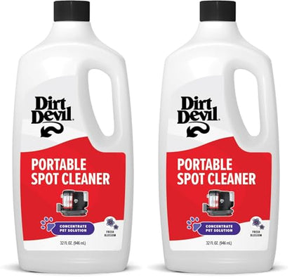 Dirt Devil Pet Portable Spot Cleaner Solution,32 oz.,Fresh Blossom Scent,Upholstery and Carpet Shampoo Solution,Eliminates Pet Messes and Odors,Pair Portable Spot Cleaners,(Pack of 2) - style: 32 fl oz (Pack of 2)