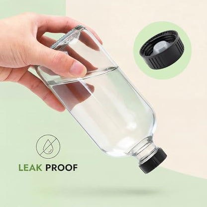 GIRAVO Glass Spray Bottles for Cleaning, 12 Pack 16 oz Refillable | Glass Mister Bottles, Silicone Sleeves, Adjustable Nozzles, Labels & Funnel Included, For Home, Plants, Hair