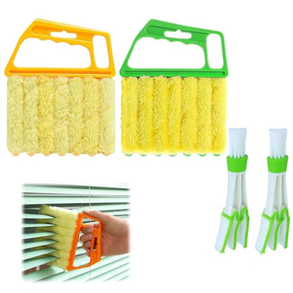 Blind Cleaner Duster Tool,Upgrade Detachable Window Blind Cleaner Tool,7 Fingers Dusting Cleaner Mini Blind Duster Brush for Wood Blinds Air Conditioner Vents Fans Car Vents Cleaning (A Set) - color: A Set