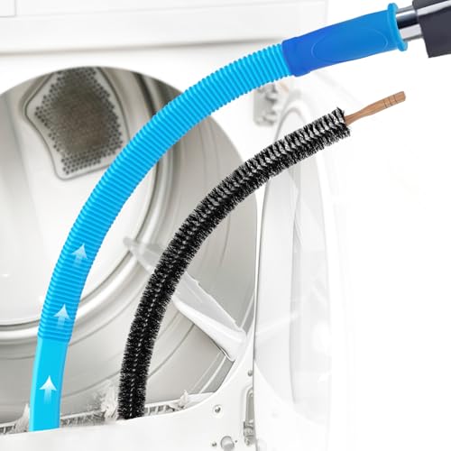 Dryer Vent Cleaner Kit, Universal Vacuum Hose Attachment Fits All Vacuums Cleaner, Dryer Lint Brush and Vacuum Hose Attachment with Universal Connector, Quickly clean the fluff