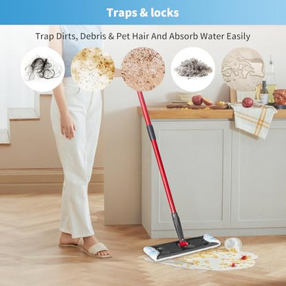 15 Pack Microfiber Mop Pads for O-Cedar H2prO Flat Mop System, Washable and Reusable Mop Replacement Heads for Floor Deep Cleaning, Mop Pad Refills for Wet Dry Floor - size: 15 Pack O-Cedar H2prO Mop Pads