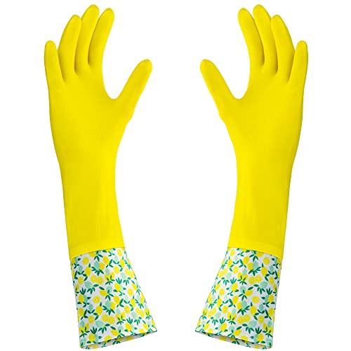 DecorRack 4 Pair Household Cleaning Gloves, Reusable Medium-Sized Multi-Purpose Gloves, Assorted