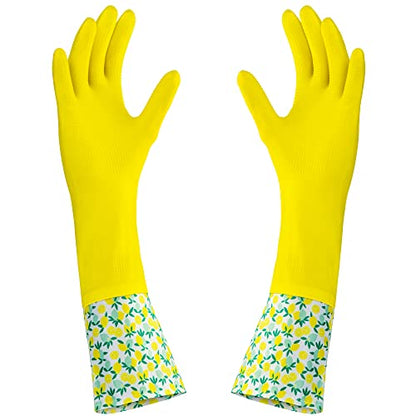 DecorRack 4 Pair Household Cleaning Gloves, Reusable Medium-Sized Multi-Purpose Gloves, Assorted
