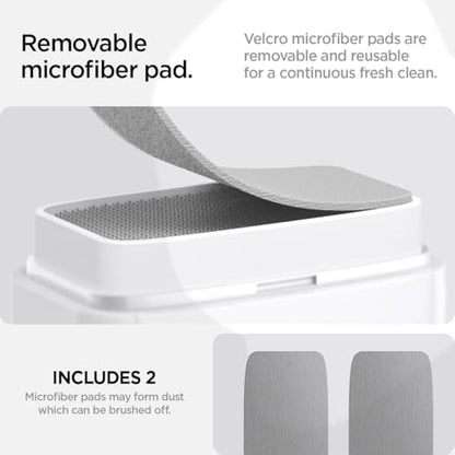 Spigen EZ Slide & Brush Screen Cleaner for Tesla Model Y 2025/26 (Juniper) & 3/Y/S/X/Cybertruck and Screens, Phones, Laptops, Tablets (Extra Microfiber Pad Included) [White] - color: White
