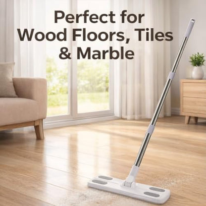 EVGATSAUTO Dust Mop for Home with Washable Microfiber Pad, Static Dusting Mop, Multifunctional Wet and Dry Floor Duster for Hardwood, Tile, Laminate Floors