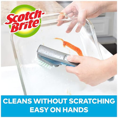 Scotch-Brite Non-Scratch Advanced Soap Control Dish Brush Refills, 3 Dish Scrub Brush Refills, Control Soap With A Button, Long Lasting & Reusable, Dish Scrubber Brush - size: 3 Count (Pack of 1)
