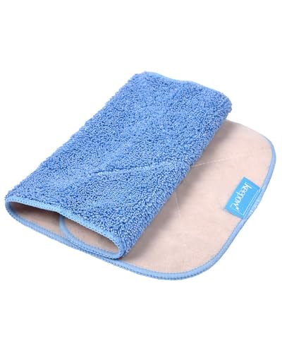 KEEPOW 5 Pack Reusable Microfiber Mop Pads, Compatible with MR.SIGA Professional Mop, Washable Refills for Hardwood, Laminate & Tile Floors, Dual-Sided Wet/Dry Use (Blue, 17.3" x 9.4") - size: 5 Pack