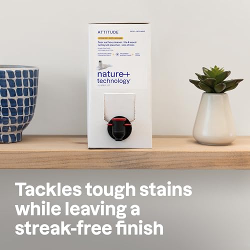 ATTITUDE Floor Cleaner Refill, EWG Verified, Streak-Free, Vegan & Plant-Based for Tile, Wood & Laminate Floors, Citrus Zest Scent, 67.6 Fl Oz - size: 67.6 Fl Oz (Pack of 1)