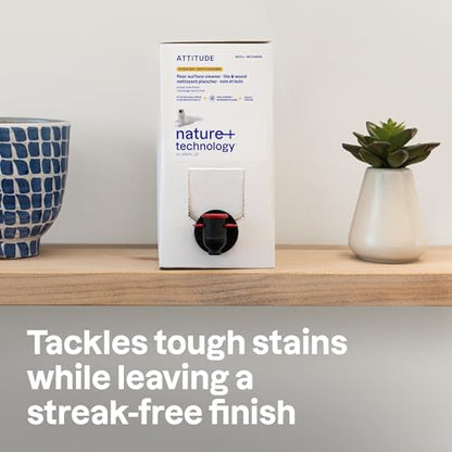 ATTITUDE Floor Cleaner Refill, EWG Verified, Streak-Free, Vegan & Plant-Based for Tile, Wood & Laminate Floors, Citrus Zest Scent, 67.6 Fl Oz - size: 67.6 Fl Oz (Pack of 1)