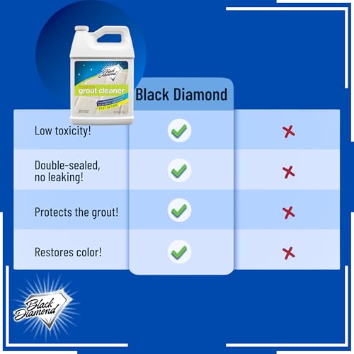 Black Diamond Ultimate Grout Cleaner: Best Cleaner for Tile, Ceramic, Porcelain, Marble Acid-Free Safe Deep Cleaner & Stain Remover for Even The Dirtiest Grout (1-Gallon) - size: 127.95 Fl Oz (Pack of 1)