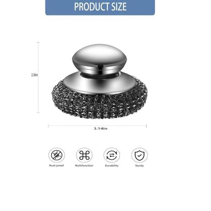 Steel Wool Scrubber, Oven Cleaner Brush, Stainless Steel Scrubber and Crevice Brushes Cleaning Set for Dishes, Iron, Pots, Stoves, Barbecue Grills, Sink