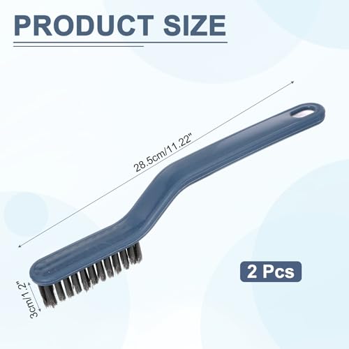 uxcell Crevice Cleaning Brush with Tweezer, Hard Bristle Gap Brush for Tidying Narrow Space, Deep Cleaning Supplies for Kitchen Sink, Toilet, Bathroom, Bathtub, Home, Window, Blue 2Pcs - color: Blue
