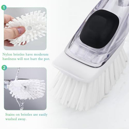 New Brush Refills for OXO New Soap Dispensing Dish Brush - 4 Pack Dish Brush Cleaning Soap Dispensing Head Replacement for Scrubber - color: 4-pack
