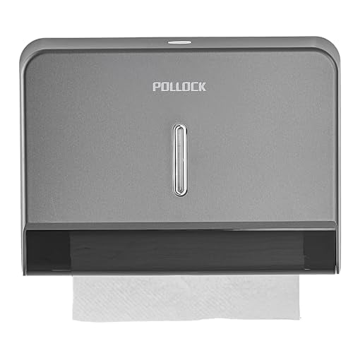 Commercial Paper Towel Dispenser Wall Mounted, Trifold/C-Fold/Multifold Hand Towel Holder, Hand Towel Dispenser for Bathroom Tissue Dispenser, Large Capacity 200 Sheets (Gray-5853) - color: Gray-5853