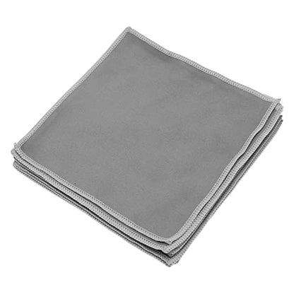 Extra Fine Microfiber Hearing Aid Cloth Wipes, 10 Pack Lint Free Hearing Aid Cloth, 15 x 15 cm Reusable Dry Wipes for Hearing Aids, Scratch Free Microfiber Cloth for Glasses, Screens, Grey