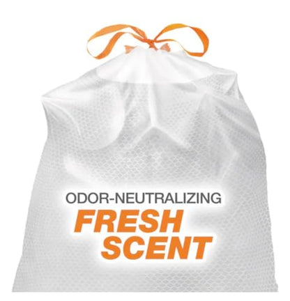 HD-Tall Kitchen trash, Drawstring Bags, 13 Gallon, Dura Force Tear-Resistant, Fresh Scent, 200 Count
