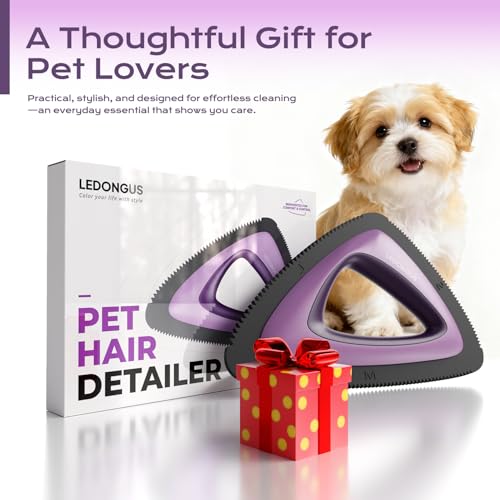 Pet Hair Remover for Car and Home, Multi-Surface Fur Removal Tool, Portable, Twilight Purple