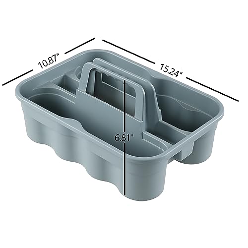 6-Pack Plastic Cleaning Storage Caddy, Gray | Cleaning Supply Carry Caddy