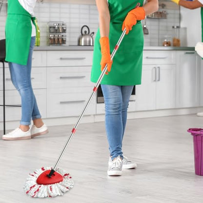 Spin Mop Replacement Head, Base, Handle Compatible with Ocedar Mop Set EasyWring 1-Tank Microfiber Spin Mop, 2 Refills Replacement Heads, 30-58in Handle and 1 Base Combo Set - color: New Set-centre 40% More (1-tank System)