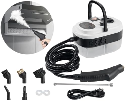 Foandbevi 7 in 1 Steam Cleaner 2500W High Pressure Steamer for Cleaning, Car Steamer Handheld Steam Cleaner for Home Use, Hardwood Floor Steam Cleaner for Upholstery, Kitchen, Bathroom, Grout - color: Black White