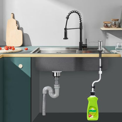 Sink Soap Dispenser Extension Tube Kit with Check Valve, 47" Under Sink Soap Dispenser Hose for Kitchen, Suitable for Most Dish Soap Containers, No More Refills The Little Bottle Again (1 Pack) - size: 1 Pack