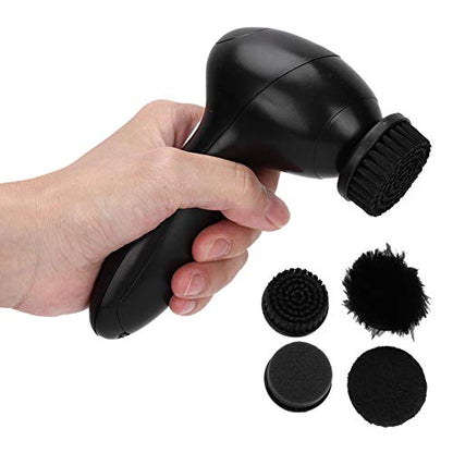 Electric Shoe Shine Kit, Handheld Electric Shoe Cleaning Brush, Replaceable Brush Head Dust Cleaner Portable Wireless Leather Cleaner Care Kit for Leather Shoes