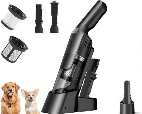 Handheld Vacuum Cordless, 24KPA Powerful Car Vacuum, Rechargeable, Charging Dock, Ergonomic Handle, 2-in-1 Crevice Tool, 1.8lb Portable Vacuum Cleaner with 2-Speed for Car, Home - color: Onyx