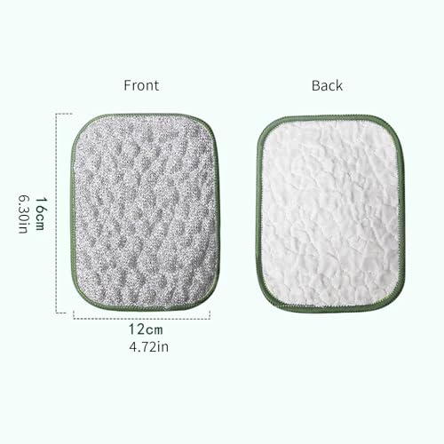 2 Two-Sided Scouring Pads, Safe AntiScratch Scrubber Cloths for Kitchen Utensils, Oven, Stovetop Cookware Scrubber - color: B
