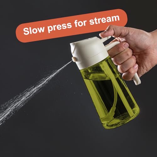 CXINYI - 16oz/470ml Olive Oil Dispenser for Kitchen with Stickers - 2 in 1 Olive Oil Sprayer for Cooking, Air Fryer, and Salad, Black&White (Light-Proof Kitchen Gadget) - color: Black&White