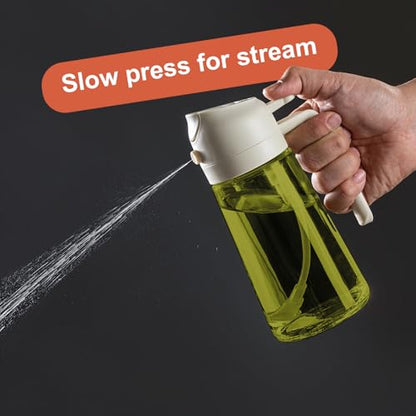 CXINYI - 16oz/470ml Olive Oil Dispenser for Kitchen with Stickers - 2 in 1 Olive Oil Sprayer for Cooking, Air Fryer, and Salad, Black&White (Light-Proof Kitchen Gadget) - color: Black&White