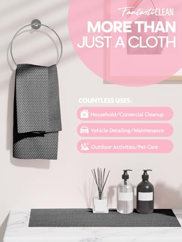 Fantasticlean Large Microfiber Cleaning Cloth Roll - 18'' by 12'', 36 Sheets, Thick, Super Absorbent and Reusable Rags, Daily Cleaning Supplies for Vehicle...(DimGrey) - size: 36 Pack-Grey