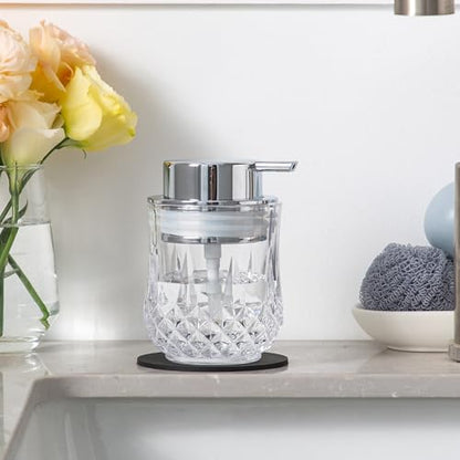 Glass Soap Dispenser,Bathroom Hand Liquid Soap Dispensers,Refillable Dish Soap Dispenser,Lotion Dispenser for Bathroom,Kitchen (Clear/Silver Liquid Pump) - color: Silver Pump-liquid