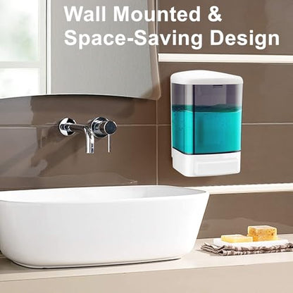 6-Pack Soap Dispenser Wall Mount 1000ml (33.8oz) –Commercial Heavy-Duty Plastic Liquid Dispenser for Soap,Shampoo, Hand Sanitizer– Manual Pump for Bathroom, Kitchen, Restaurant,Hotel (1000ml) - size: 6Pack-1000ml