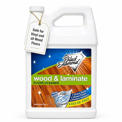 Black Diamond Stoneworks Wood & Laminate Floor Cleaner – No-Rinse Streak-Free Cleaner for Hardwood, Laminate, Engineered Wood & Luxury Vinyl Plank Floors (1 Gallon) refill. - size: 128 Fl Oz (Pack of 1), style: Floor Cleaner