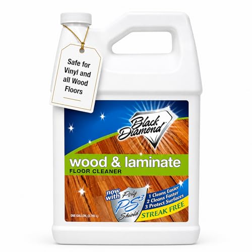 Black Diamond Stoneworks Wood & Laminate Floor Cleaner – No-Rinse Streak-Free Cleaner for Hardwood, Laminate, Engineered Wood & Luxury Vinyl Plank Floors (1 Gallon) refill. - size: 128 Fl Oz (Pack of 1), style: Floor Cleaner