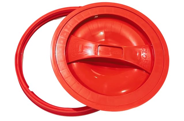 House Naturals 2 Gallon Food Grade - BPA Free Made in USA Buckets Lime Color pails with Screw On Gasket Lids (1, Lime - Red lids) - color: Lime - Red Lids