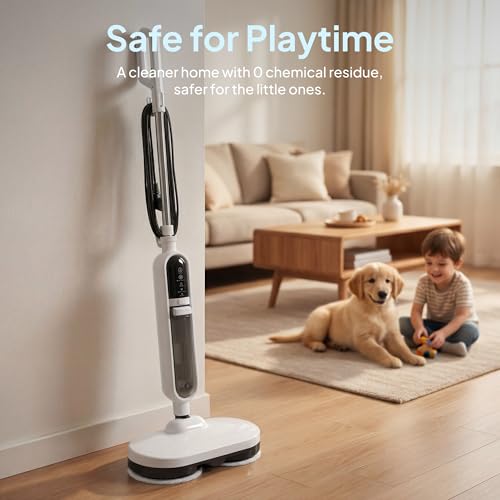 Scrubbing Steam Mops for Floor Cleaning, 15-in-1 Steam Cleaner for Home with 500ML Removable Tank, MultiPurpose Detachable Spin Steamer Mops for Hardwood Floor Clothes Window Tile Carpet Home Use