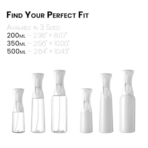 Mistifi Spray Plastic Bottle for Hair, Ultra Fine Mist, Water Mister for Hairstyling, Cleaning, Plants, Pets 17oz/500ml, Clear bottle (set of 2) - size: 17 oz*2