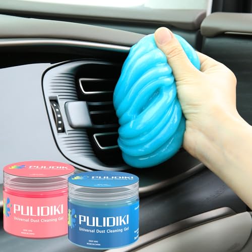 PULIDIKI Car Cleaning Gel for Car Detailing Kits Car Putty Auto Detailing Tools Car Interior Cleaner Car Cleaning Slime Car Accessories Keyboard Cleaner Blue Pink (2Pack) - color: Blue+Pink