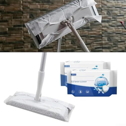 FABULETTA 2-in-1 Floor Mop And Wet Wipes Kit, Hardwood Floor Cleaning System For Wet Dry Use, Reusable Flat Mop With Disposable Pads For Home(B)
