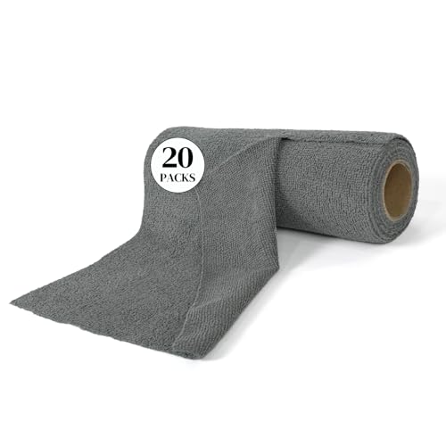 YoulerTex Reusable Cleaning Cloths Microfiber Towel: 50 Pack Washable Tear Away Cleaning Towels Roll - 12× 12 Absorbent Rags Drying Dishcloths for Kitchen House Car (20, Gray) - color: Gray
