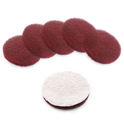Heavy Duty Scour Pads, Non-Scratch Scrub Sponges, ULIFESTAR 5PCS Dish Scrubber Scouring Pads, Dual-Sided Reusable Household Scrub Pads for Dishes,Dish Cleaning Tool,Kitchen Scrubbers & Metal Grills - size: 121mm/5''Red 320-400grits