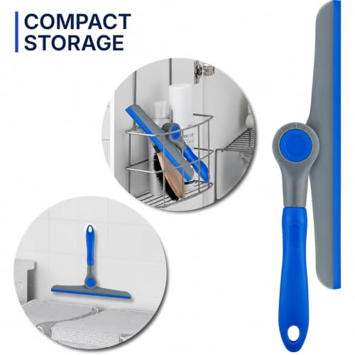 DSV Standard 10" Heavy Duty Blue, Grey Window Cleaning Squeegee, Handheld Squeegee for Glass Doors, Windows, Car Windshields & More - color: Blue