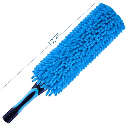 17" Microfiber Flexible Ceiling Fan Duster with Washable Chenille Dusting Cloth, Use by Hand or Attach to Extension Poles (1)