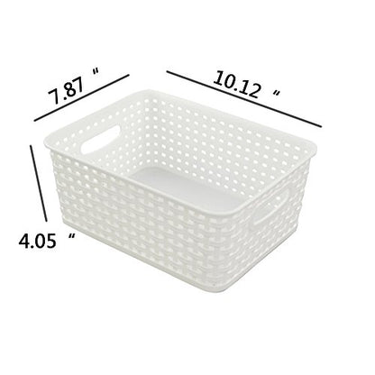 Plastic Storage Baskets/Bins Organizer for Bathroom, 6-Pack