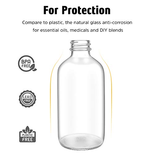 Tecohouse Glass Spray Bottles 4 OZ, Empty Small Spray Bottles 2 Pack for Essential Oils, Cleaning Solutions, Plants, Hair Mister, withDurable Nozzle, Labels, Funnel, Pipettes Clear - color: Clear White Lids