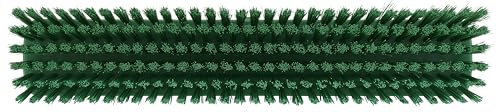 Vikan 31752 16" Heavy-Duty Push Broom, Soft/Stiff, Green - color: Green